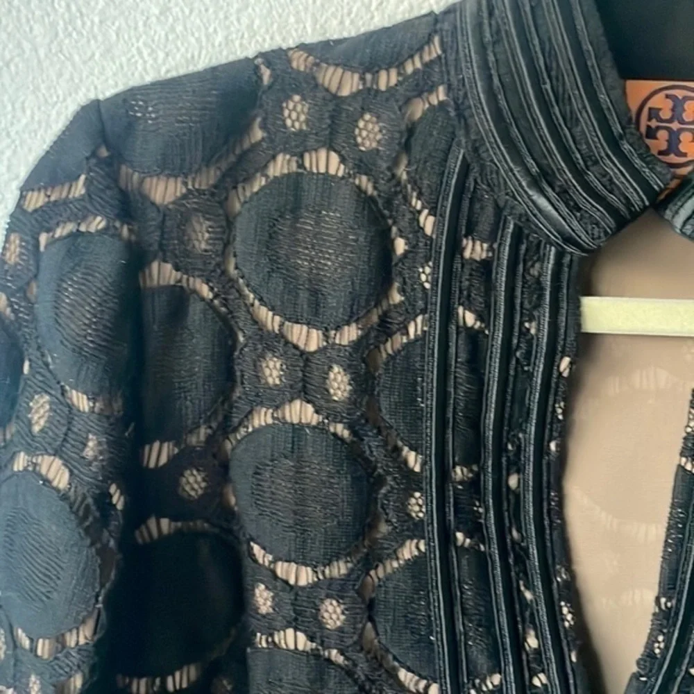 Tory Burch top size 2 Top Black lace unique top